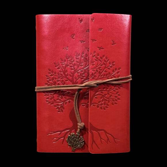 Uknown Other - A5 Tree of Life Embossed Red PU Leather Refillable 6-Ring Binder Journal